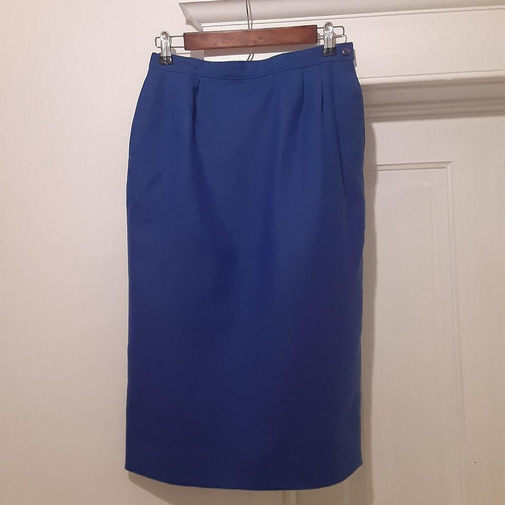 Pendleton 100% Wool Royal Blue Strait Pencil Skirt